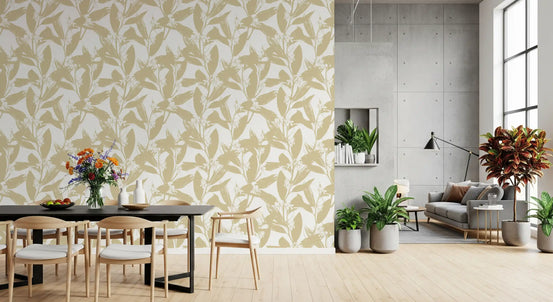 Muted Floral Silhouette Wallpaper⁠