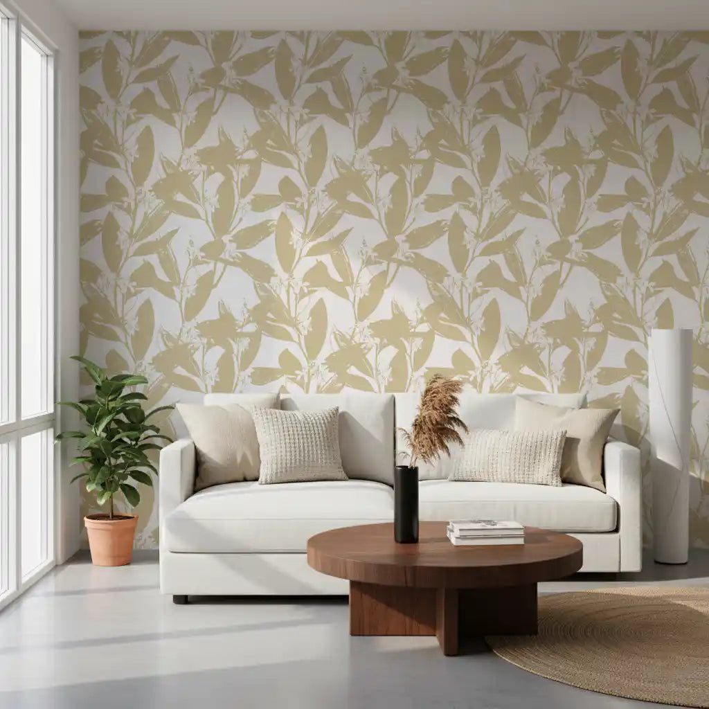 Muted Floral Silhouette Wallpaper⁠