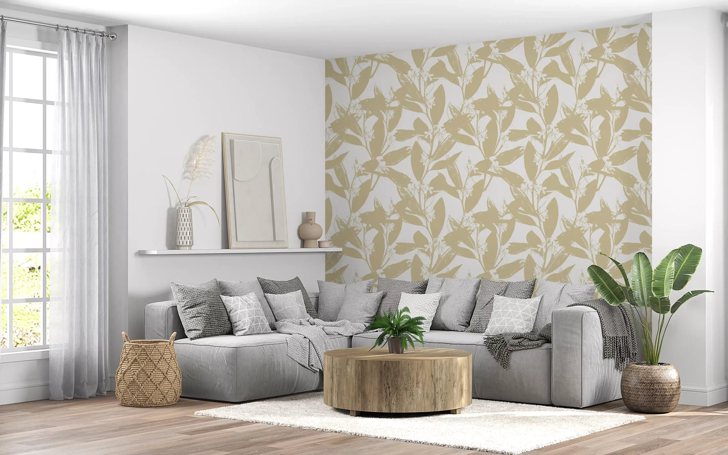 Muted Floral Silhouette Wallpaper⁠