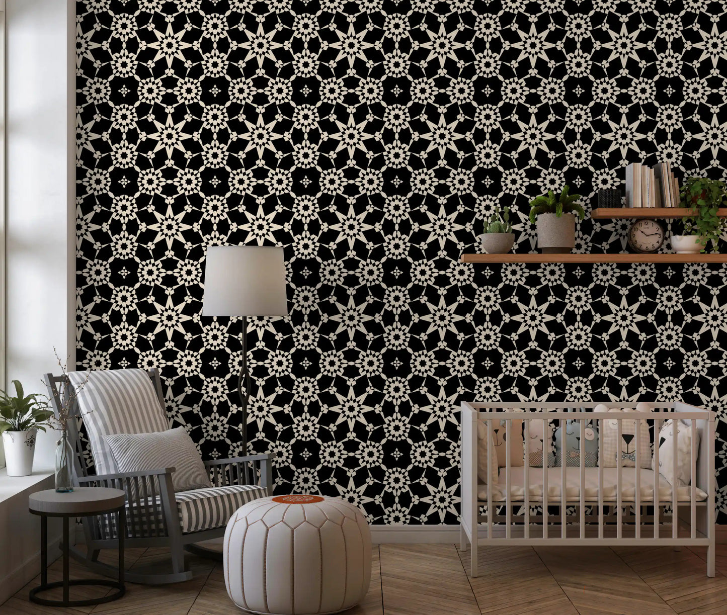 Geometric Arabesque Monochromatic Lattice Wallpaper⁠