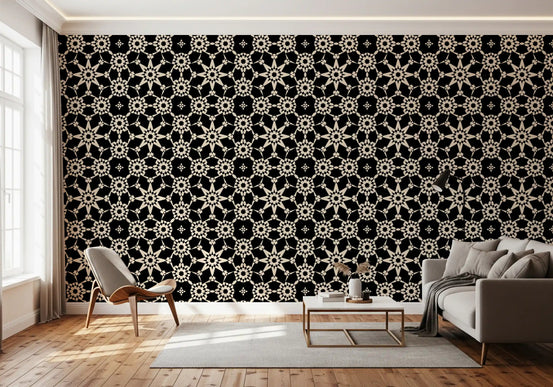 Geometric Arabesque Monochromatic Lattice Wallpaper⁠