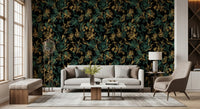 Golden Foliage and Hummingbird Art Wallpaper⁠