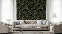Golden Foliage and Hummingbird Art Wallpaper⁠