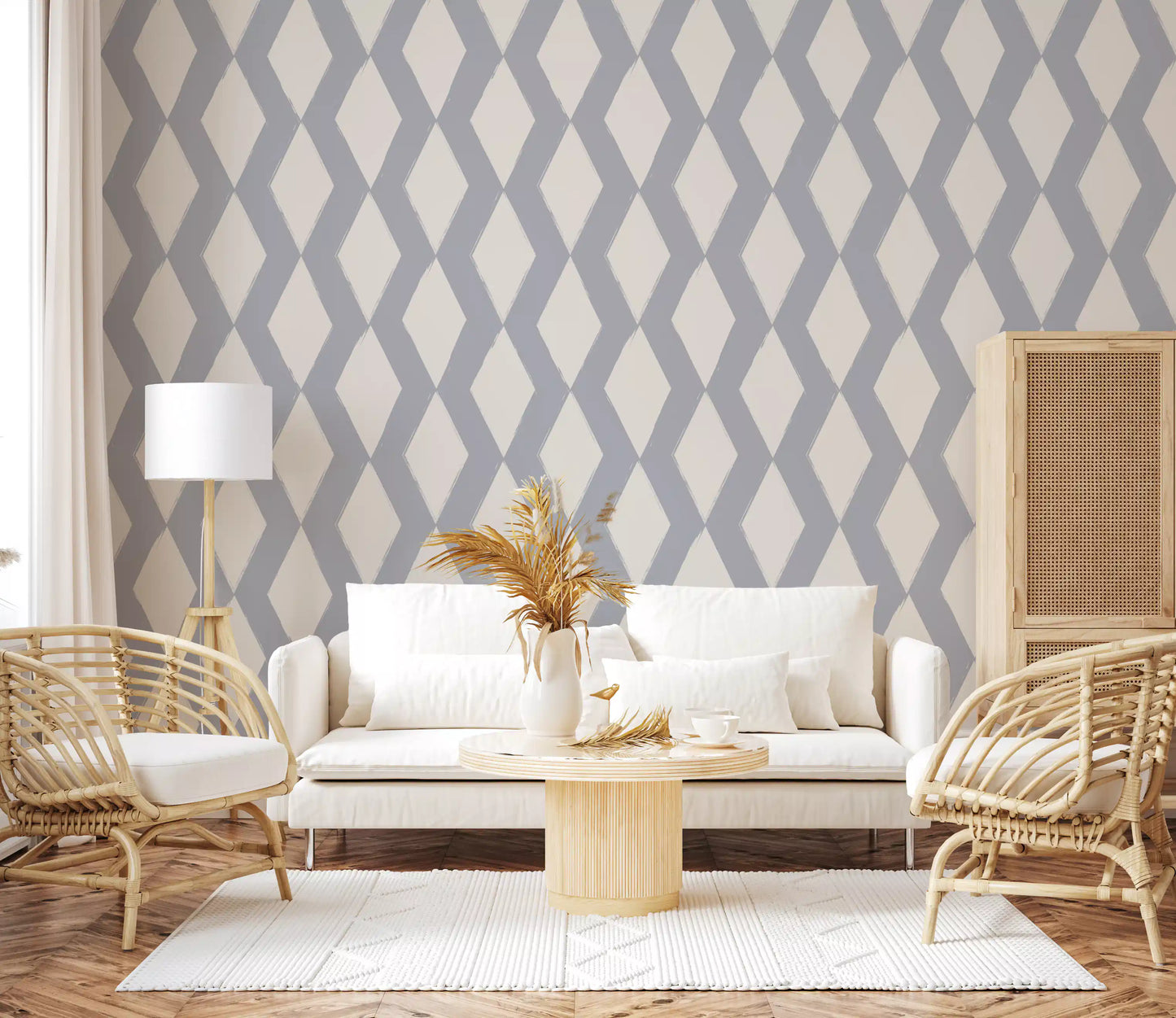 Grey Geometric Brushstroke Diamond Wallpaper⁠