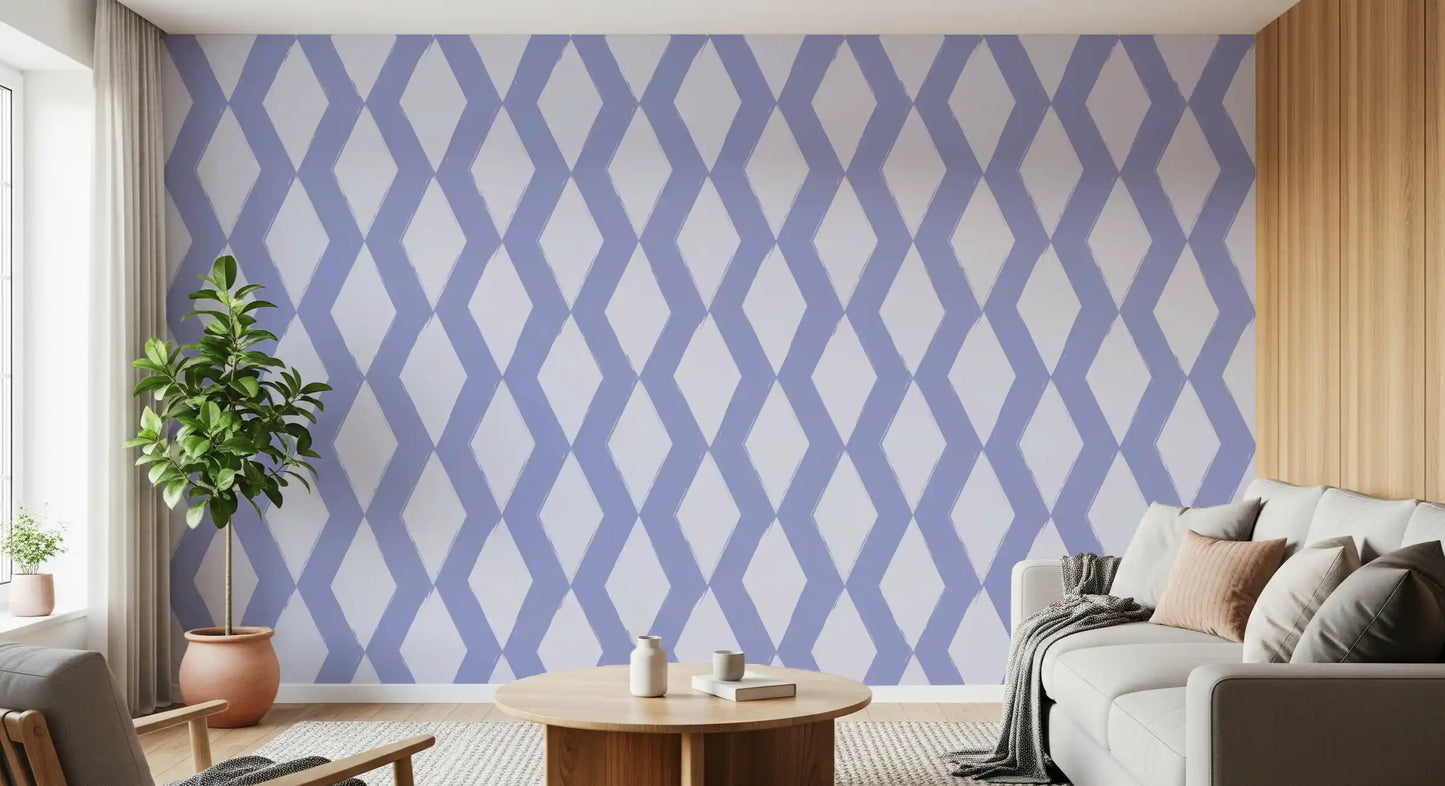 Muted Blue Abstract Diamond Lattice Wallpaper⁠