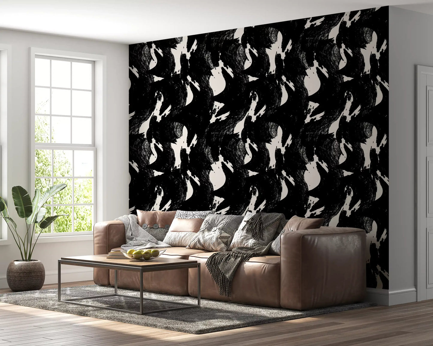 Abstract Charcoal Ink Flow Wallpaper⁠