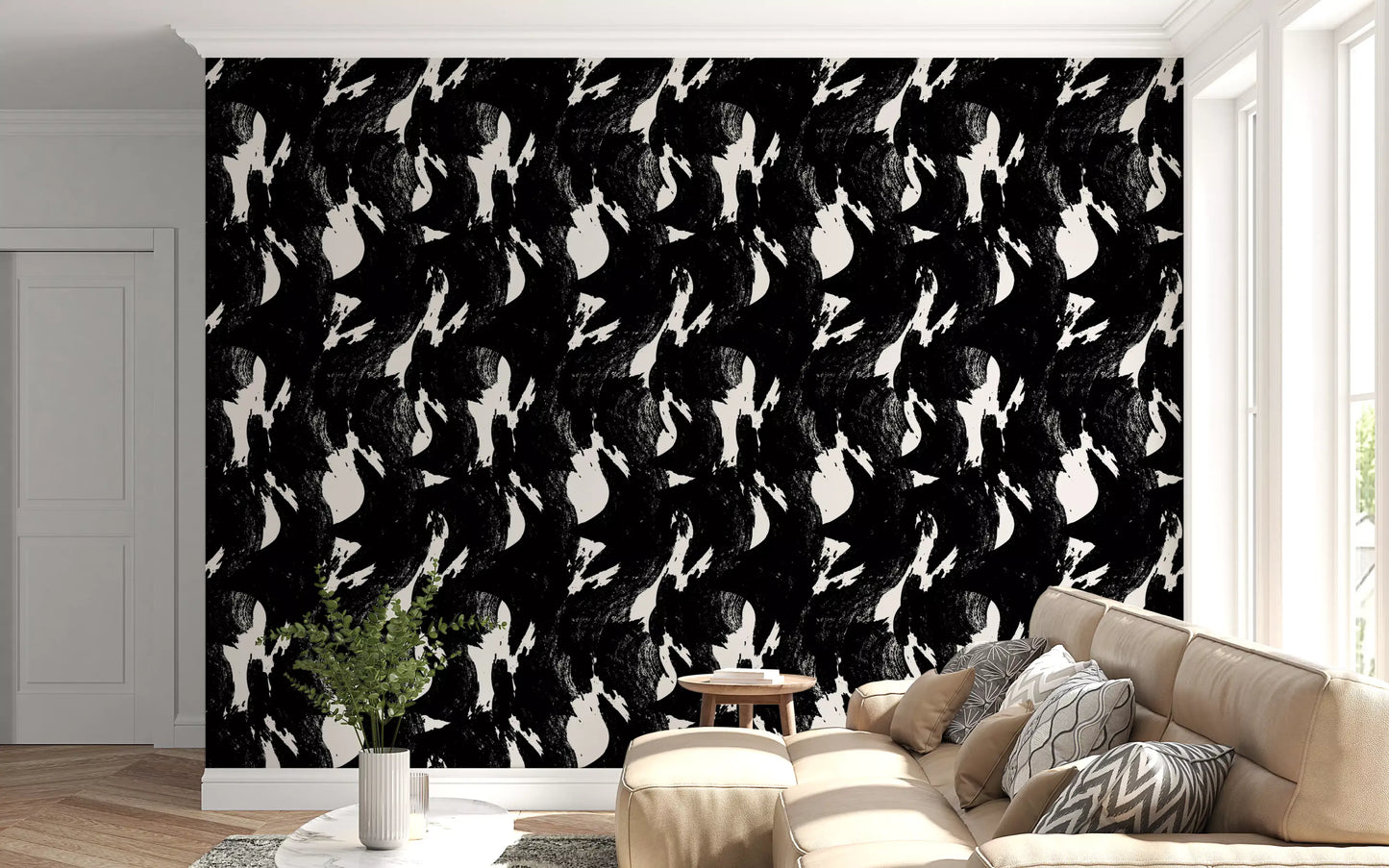 Abstract Charcoal Ink Flow Wallpaper⁠