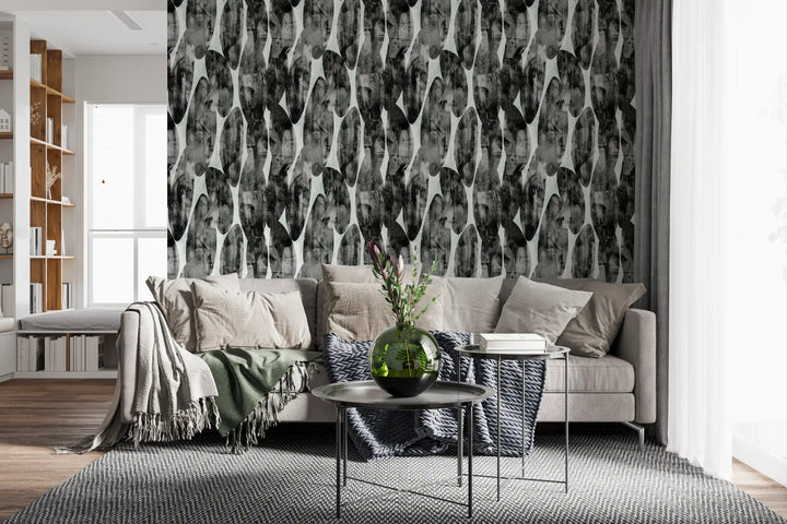 Abstract Monochrome Brushstroke Layers Wallpaper⁠