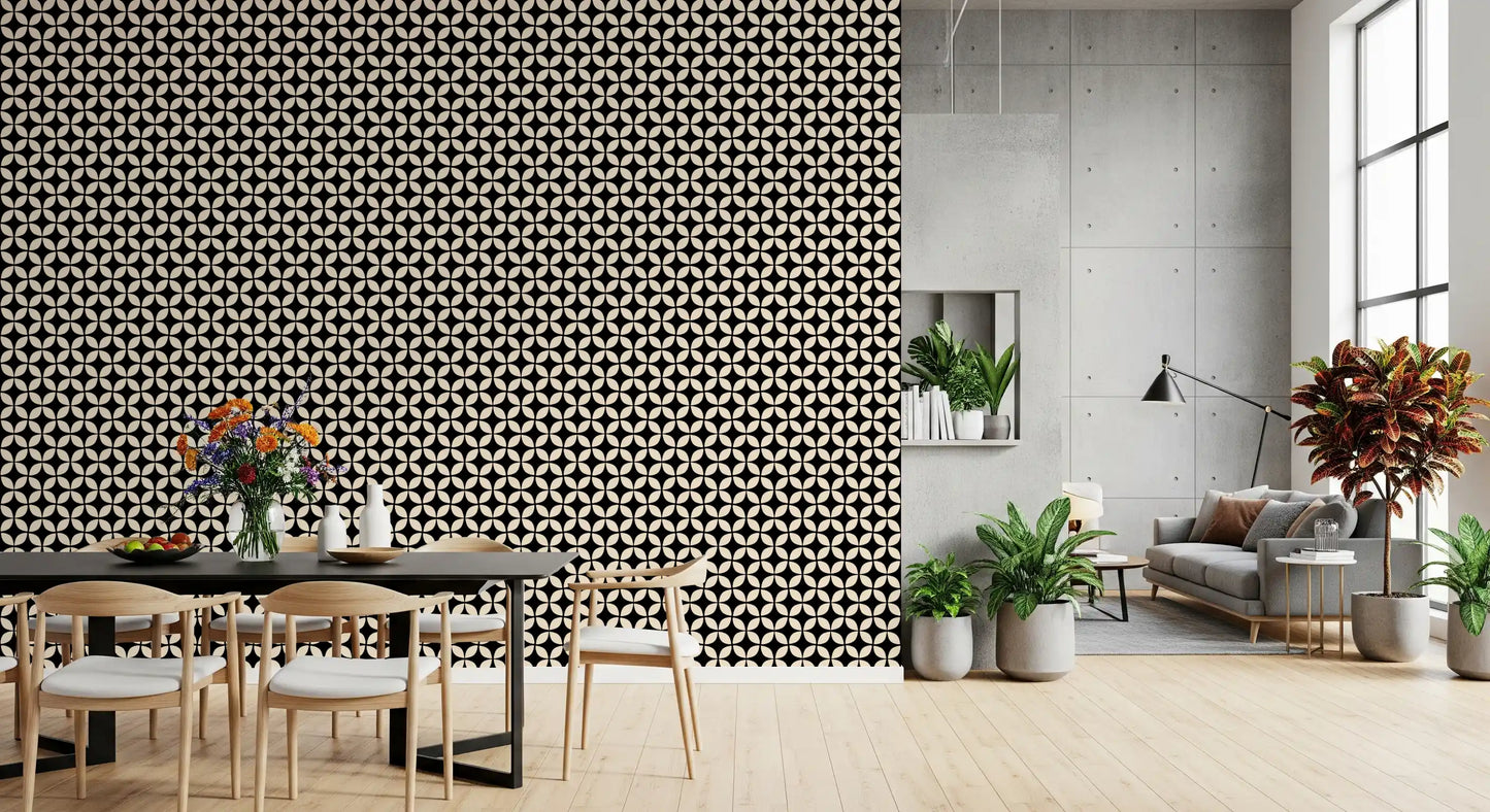 Minimalist Petal Lattice Wallpaper⁠