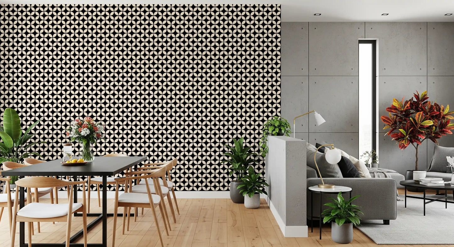 Minimalist Petal Lattice Wallpaper⁠