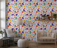 Retro Floral Pop Pattern Wallpaper⁠