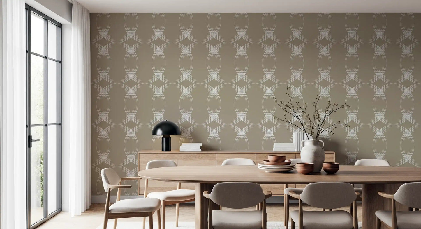 Interwoven Arcs Linear Pattern Wallpaper⁠
