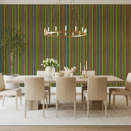 Vibrant Multicolored Vertical Stripe Wallpaper⁠