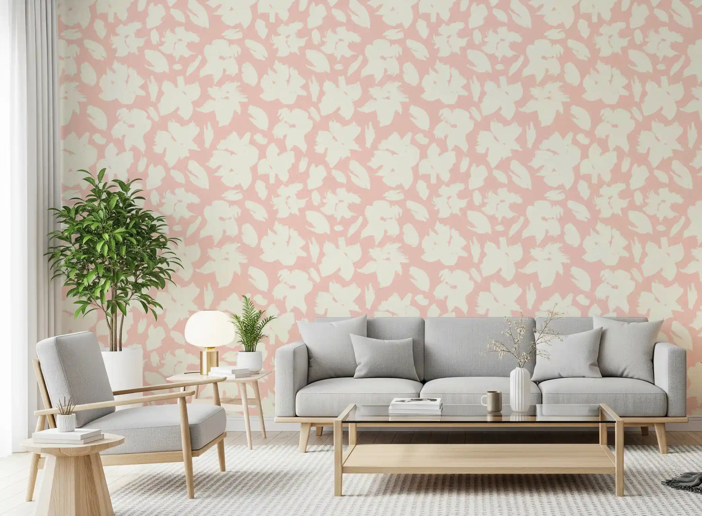 Soft Brushstroke Bloom Pattern Wallpaper⁠