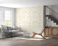 Golden Line Botanical Sketches Wallpaper⁠