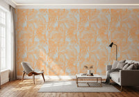 Peach Botanical Palm Repeat Wallpaper⁠