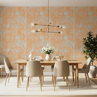 Peach Botanical Palm Repeat Wallpaper⁠