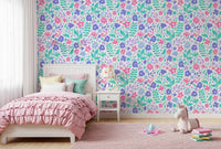 Abstract Painted Meadow Bloom Wallpaper⁠