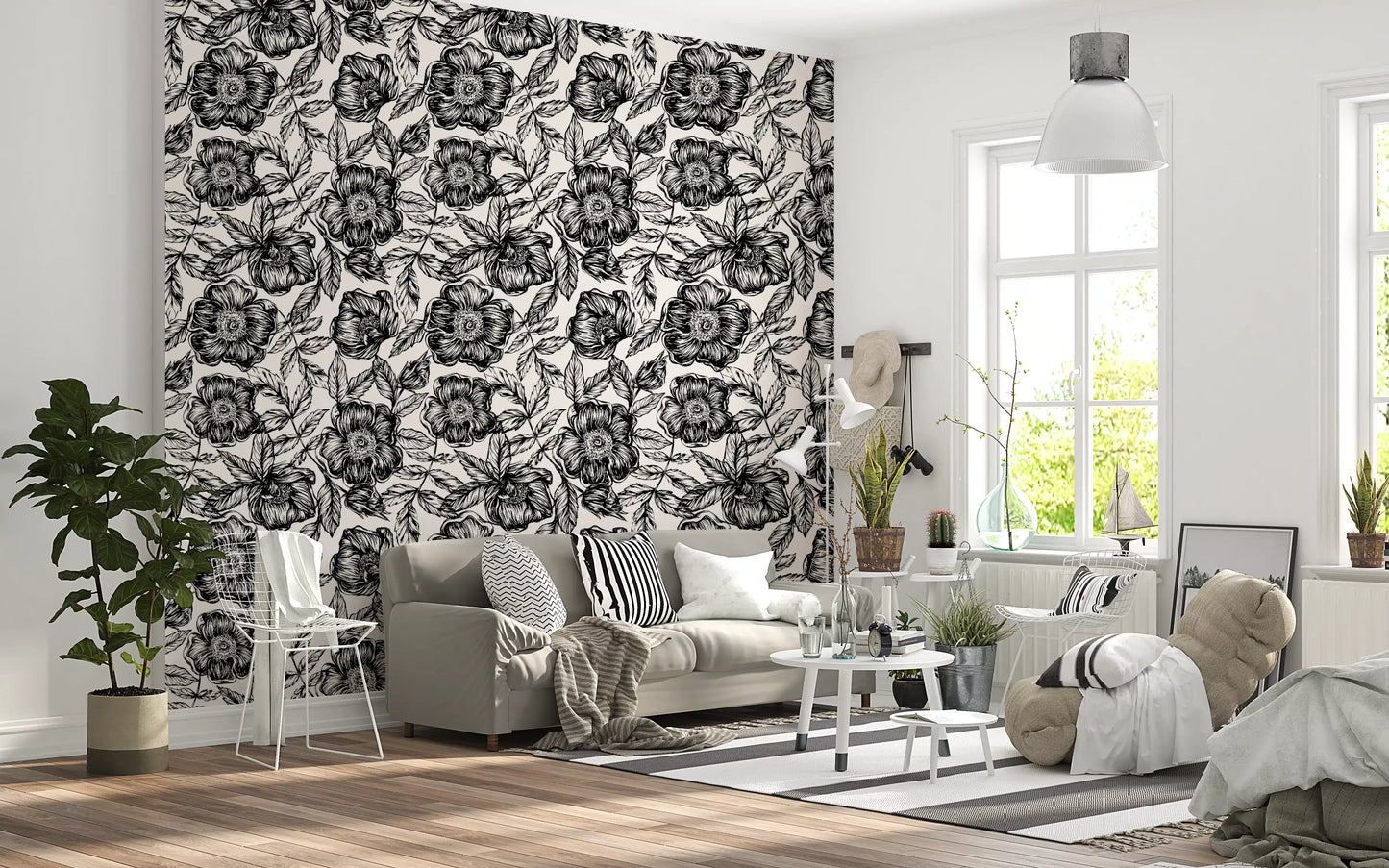 Ink Blossom Garden Wallpaper⁠