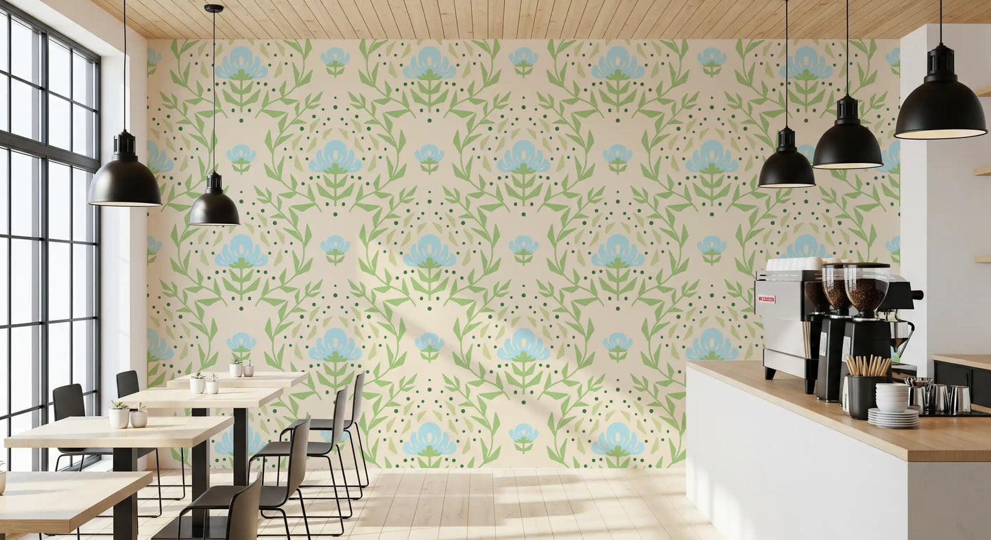 Nordic Bloom Botanical Print Wallpaper⁠