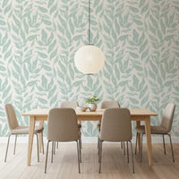 Sage Brushstroke Foliage Motif Wallpaper⁠