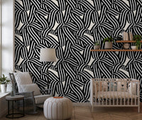 Monochrome Ribbon Flow Wallpaper⁠