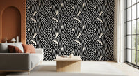 Monochrome Ribbon Flow Wallpaper⁠