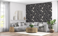 Monochrome Ribbon Flow Wallpaper⁠