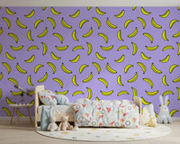 Cheerful Yellow Banana Pop Print Wallpaper⁠