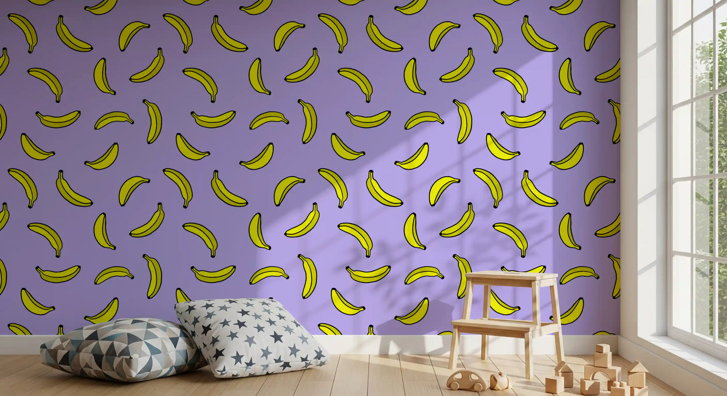 Cheerful Yellow Banana Pop Print Wallpaper⁠