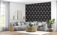 Minimalist Teardrop Linear Pattern Wallpaper⁠