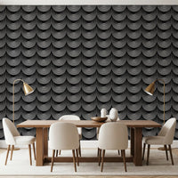Monochrome Geometric Arc Pattern Wallpaper⁠