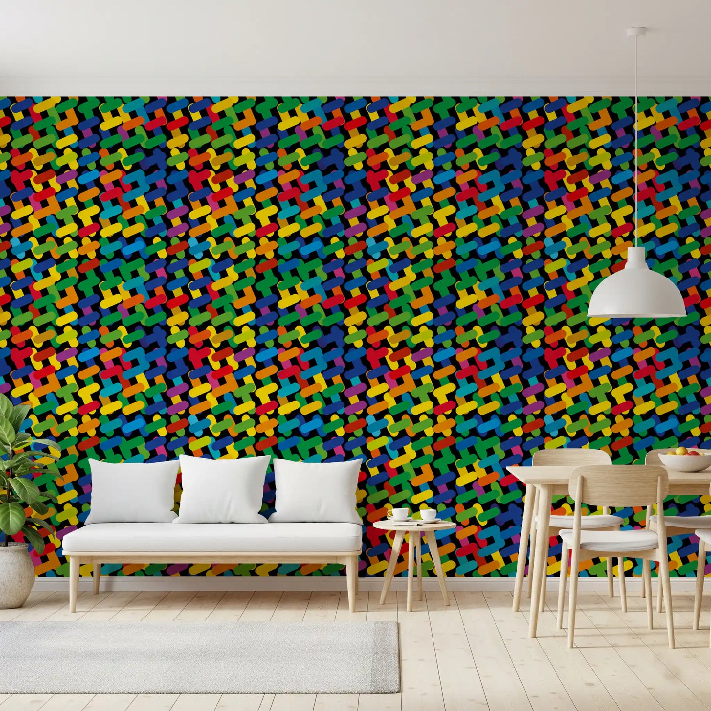 Abstract Colorful Capsule Mosaic Wallpaper⁠