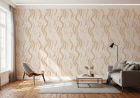 Cream Wavy Brushstroke Strokes Wallpaper⁠