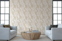 Cream Wavy Brushstroke Strokes Wallpaper⁠