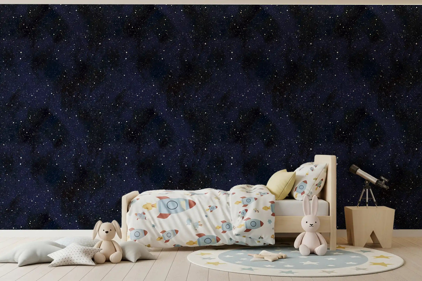Midnight Stardust Ink Wash Wallpaper⁠