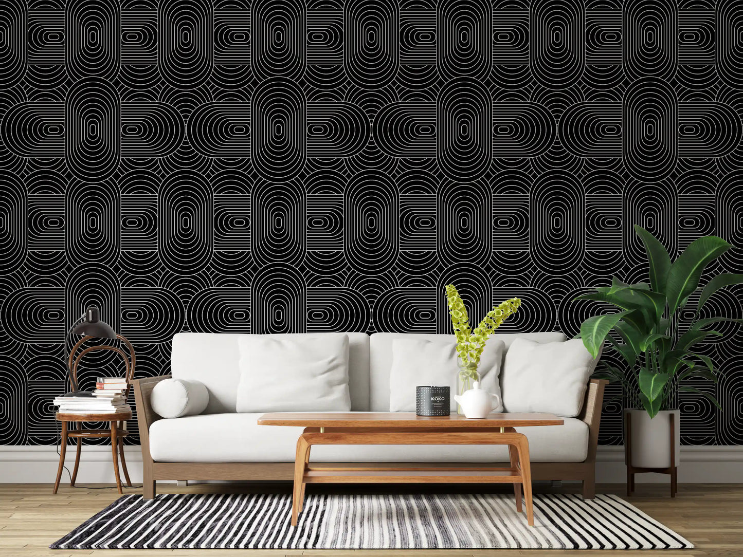 Minimalist Linear Arch Pattern Wallpaper⁠