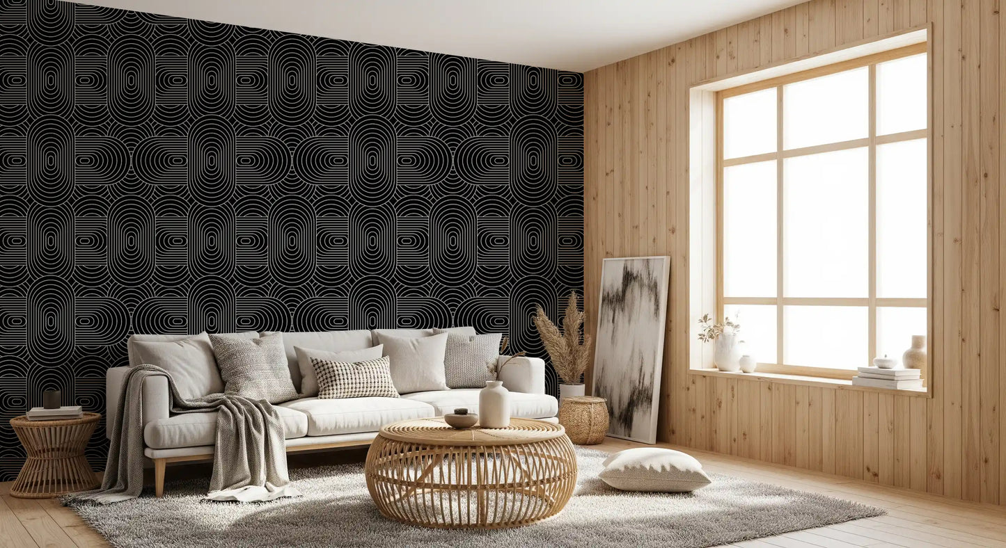 Minimalist Linear Arch Pattern Wallpaper⁠
