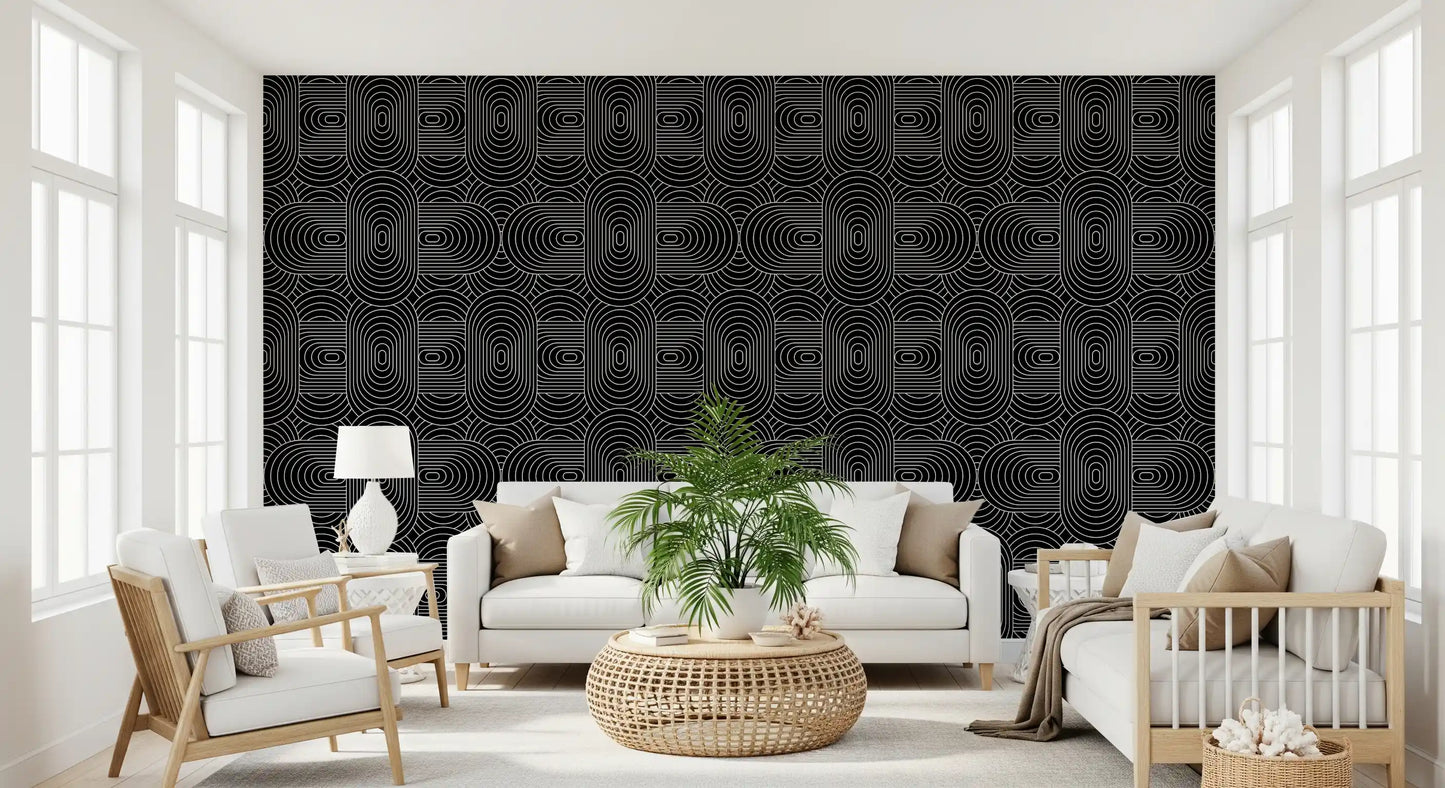 Minimalist Linear Arch Pattern Wallpaper⁠