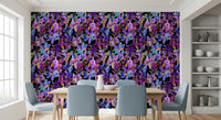 Vibrant Neon Tropical Foliage Wallpaper⁠