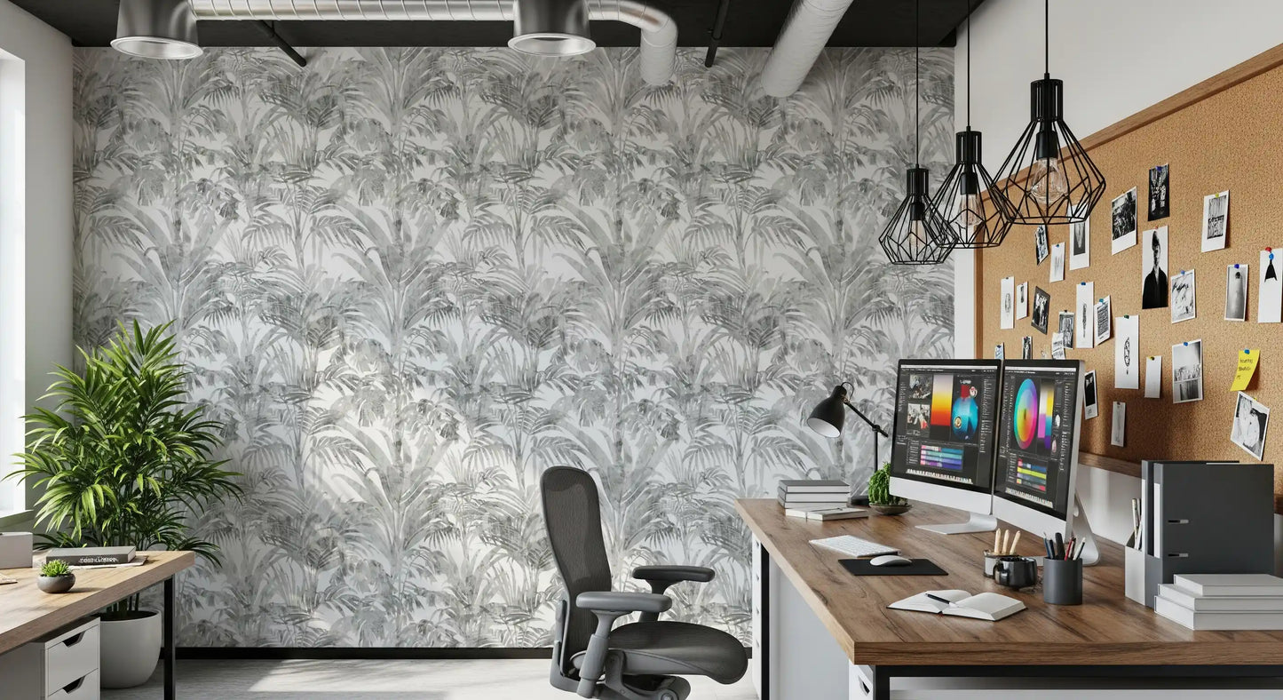 Ethereal Palm Frond Sketch Wallpaper⁠