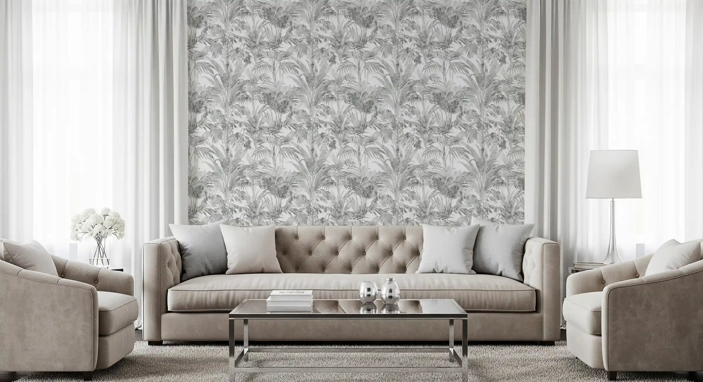 Ethereal Palm Frond Sketch Wallpaper⁠