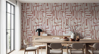 Abstract Terracotta Organic Shapes Wallpaper⁠
