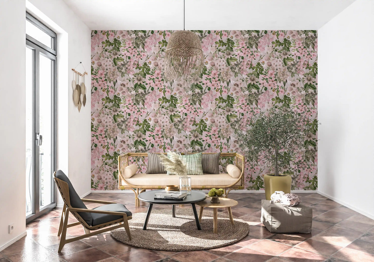 Rustic Meadow Blooms Wallpaper⁠