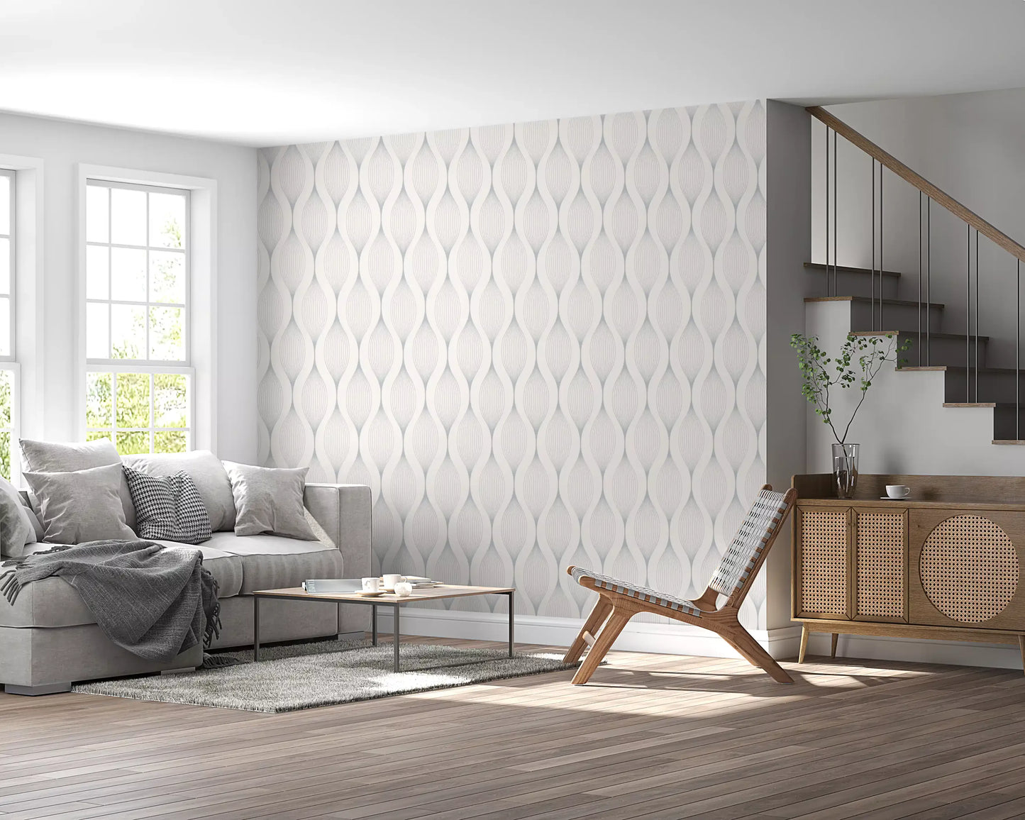 Minimalist Soft Gray Curves Wallpaper⁠