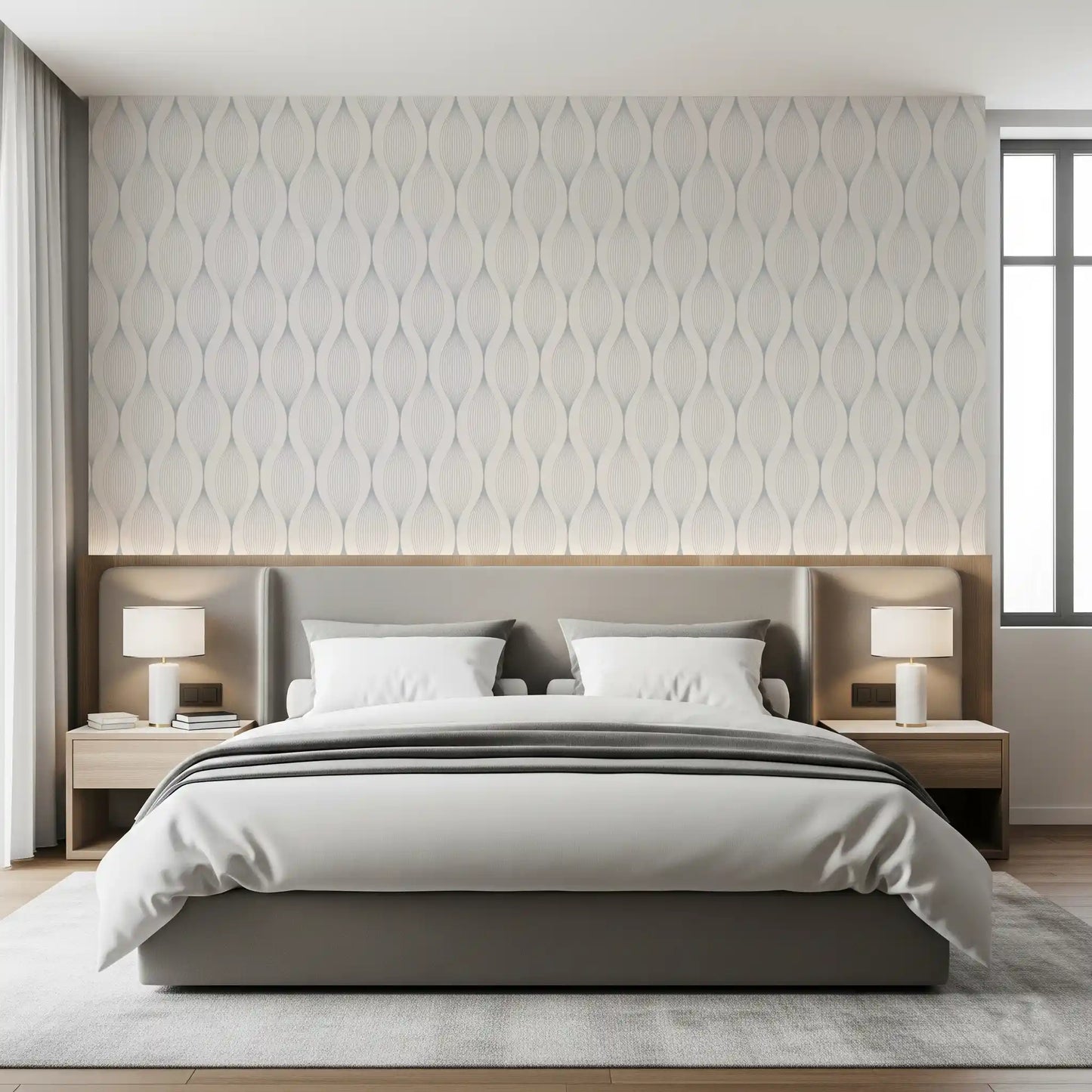 Minimalist Soft Gray Curves Wallpaper⁠