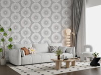 Minimalist Sunburst Radial Motif Wallpaper⁠