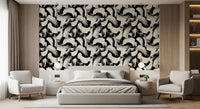 Monochrome Swirl Brushstrokes Wallpaper⁠