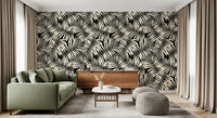Minimalist Palm Leaf Monochrome Wallpaper⁠