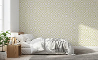 Cream and White Wavy Check Wallpaper⁠